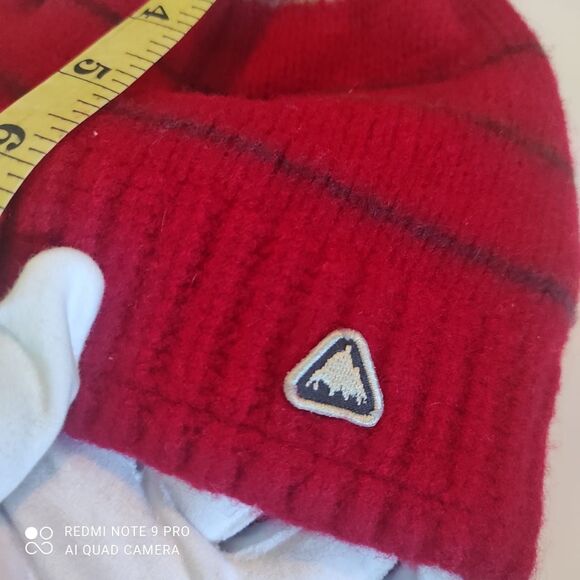 100% Wool Knit  Red Beanie  – Warm Winter Hat – Unisex – One Size main image 4